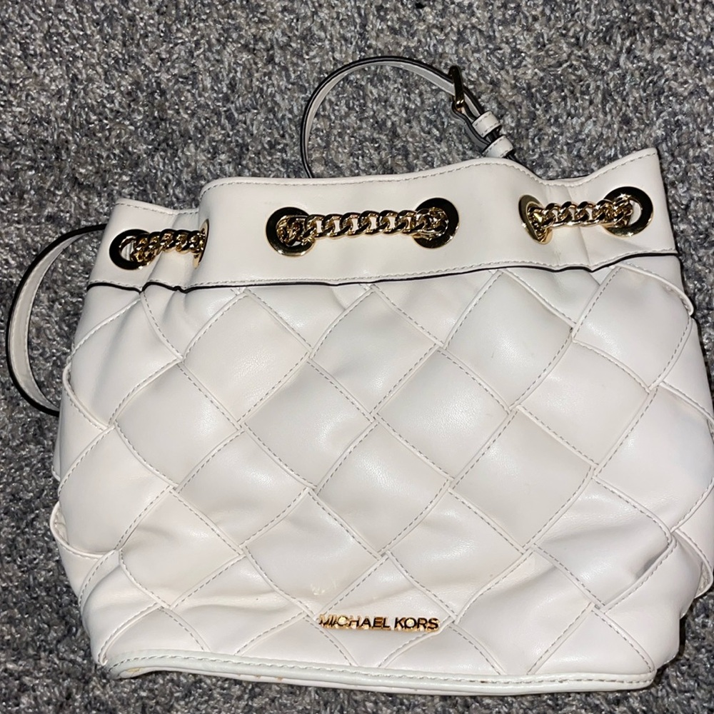 Light cream quilted Michael Kors Backpack